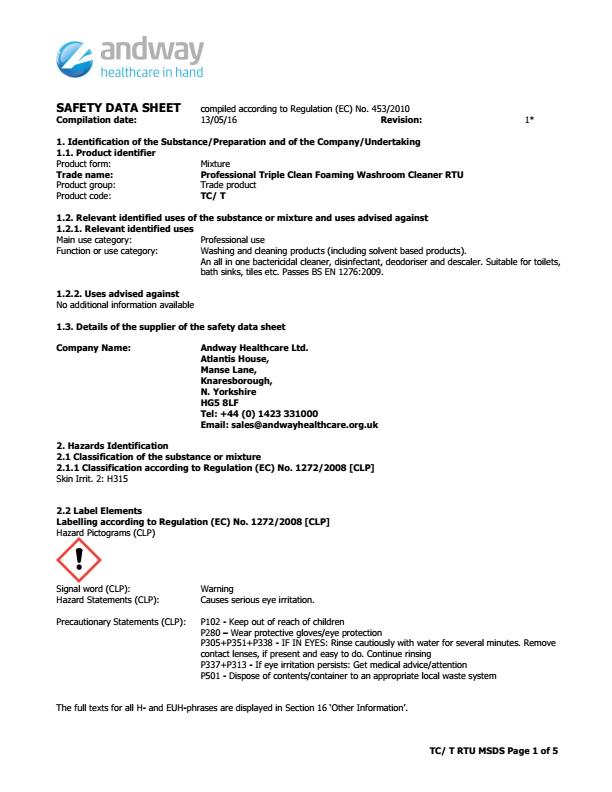 TC/T COSHH TC/T COSHH